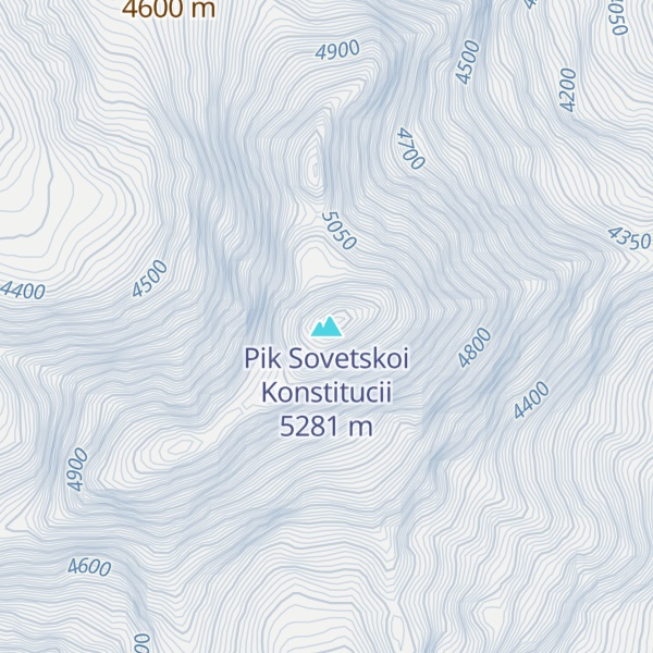 Map of Pik Sovetskoi Konstitucii
