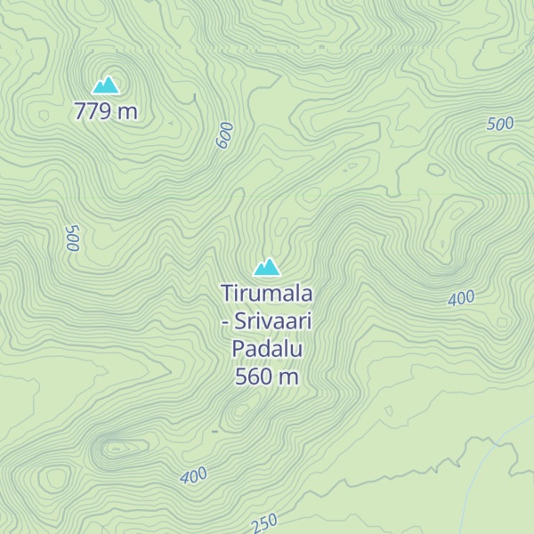 Map of Tirumala - Srivaari Padalu