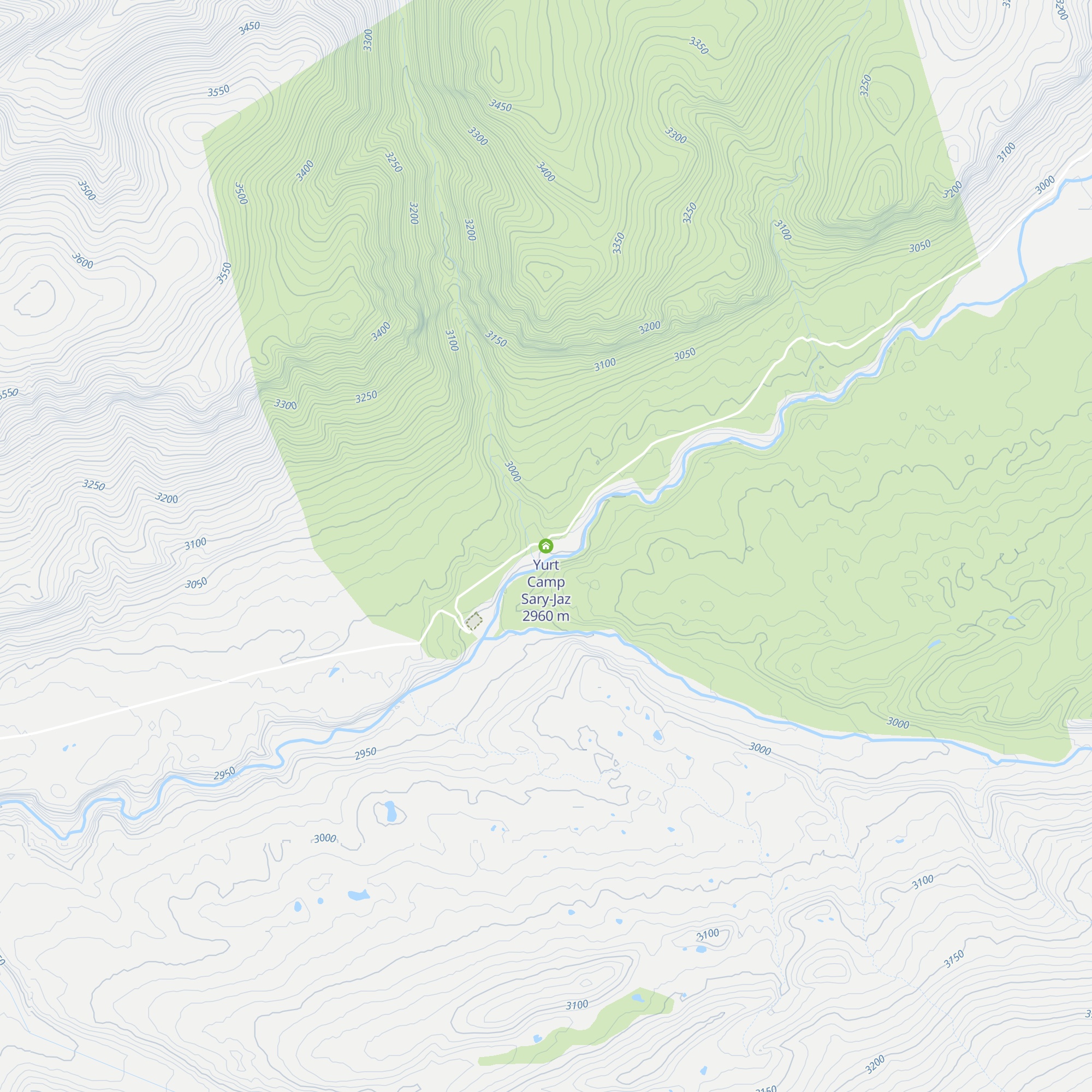 Yurt Camp Sary-Jaz map