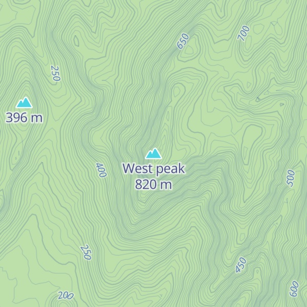 Map of West peak