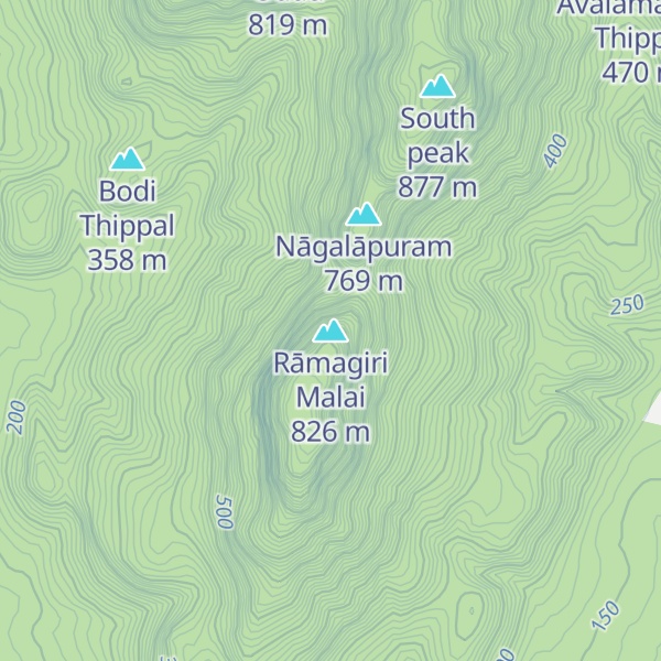 Map of Rāmagiri Malai