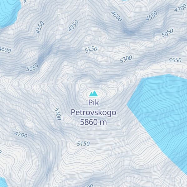 Map of Pik Petrovskogo