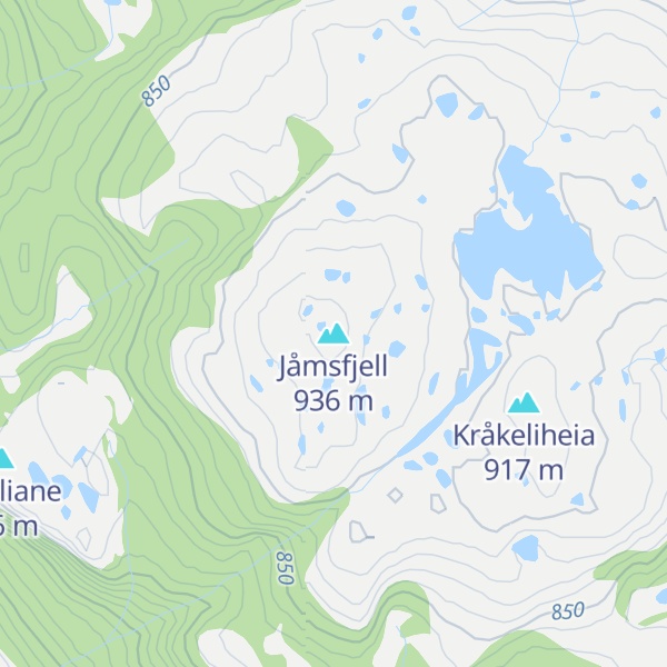 Map of Jåmsfjell