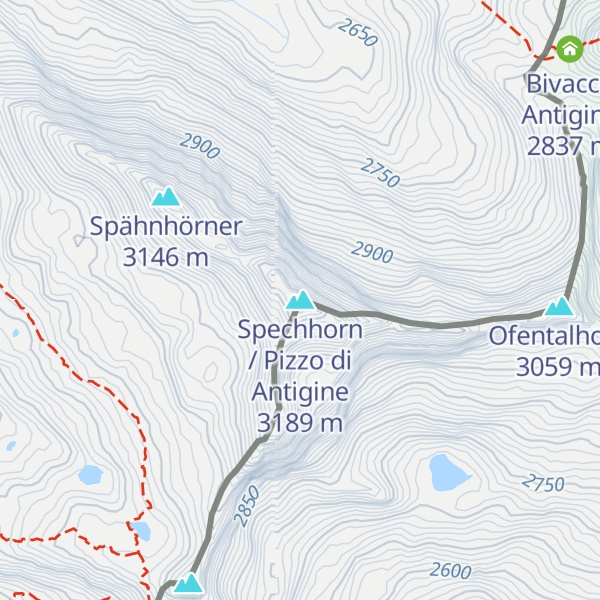 Map of Spechhorn / Pizzo di Antigine