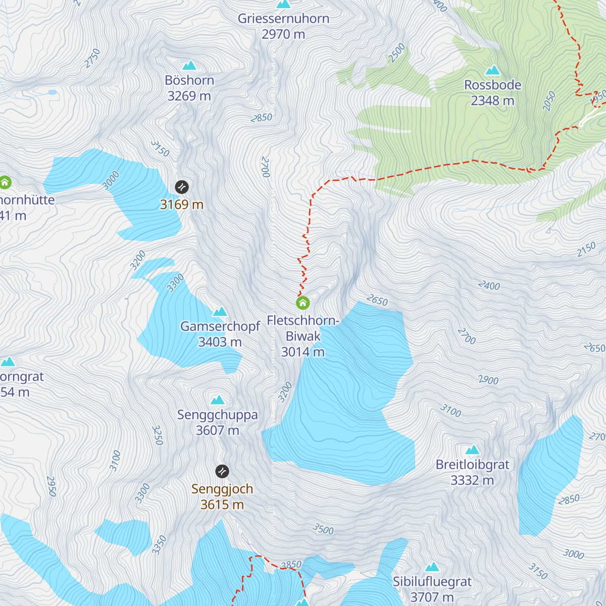 Fletschhorn-Biwak map