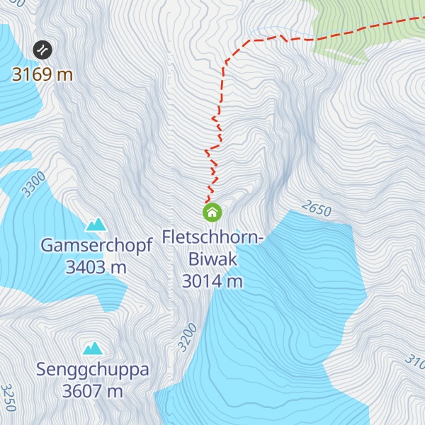 Map of Fletschhorn-Biwak