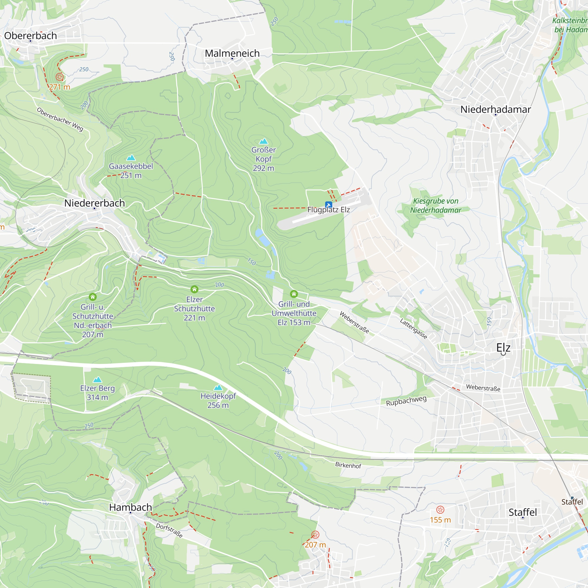 Grill- und Umwelthütte Elz map