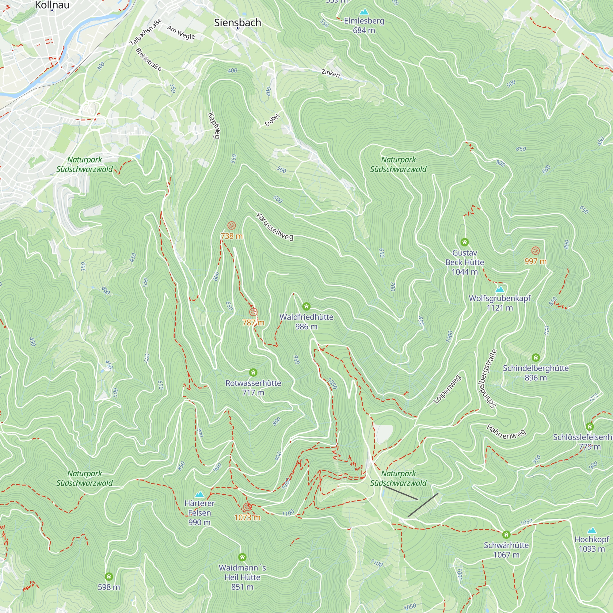 Waldfriedhütte map