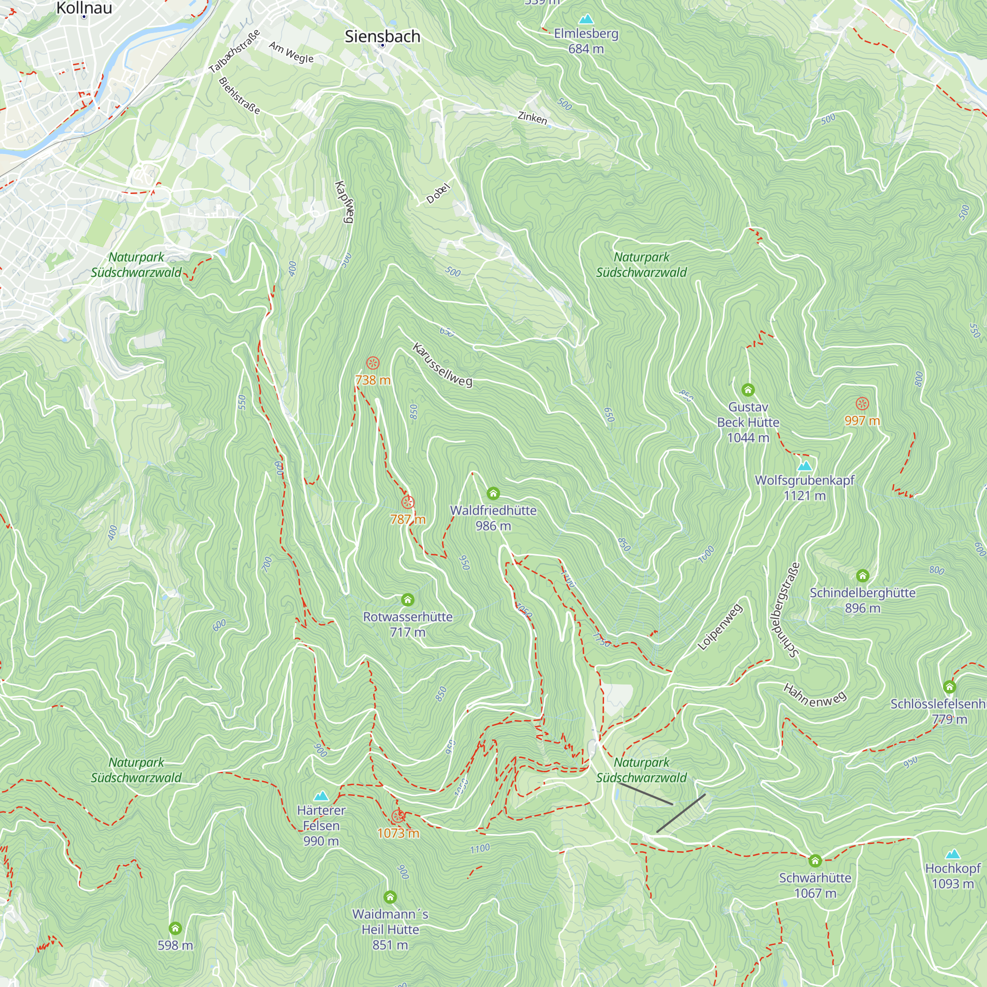 Waldfriedhütte map