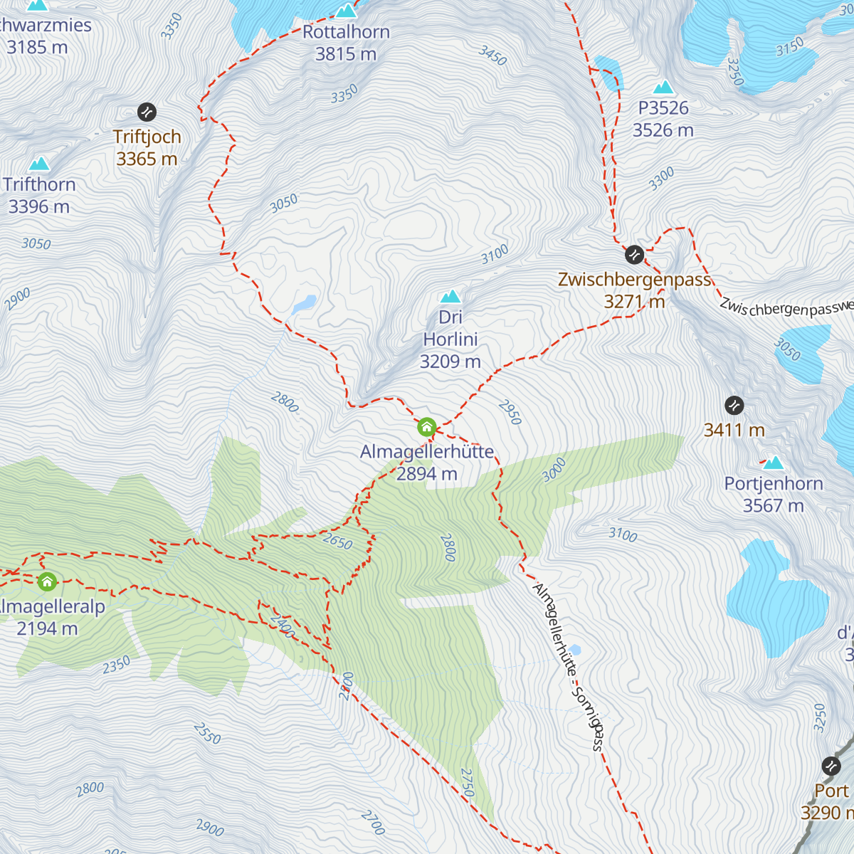 Almagellerhütte map