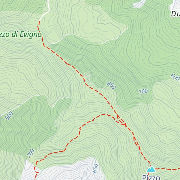 Map of Pizzo Montin