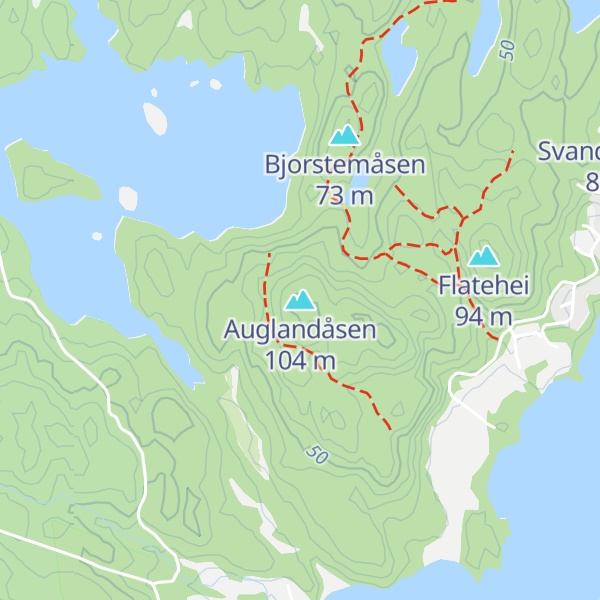 Map of Auglandåsen