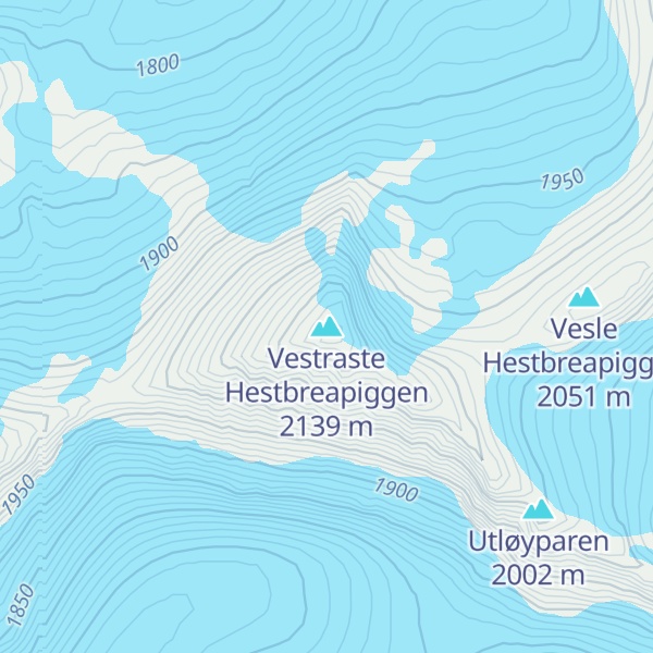Map of Vestraste Hestbreapiggen