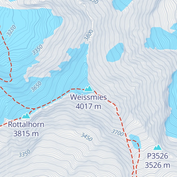 Map of Weissmies