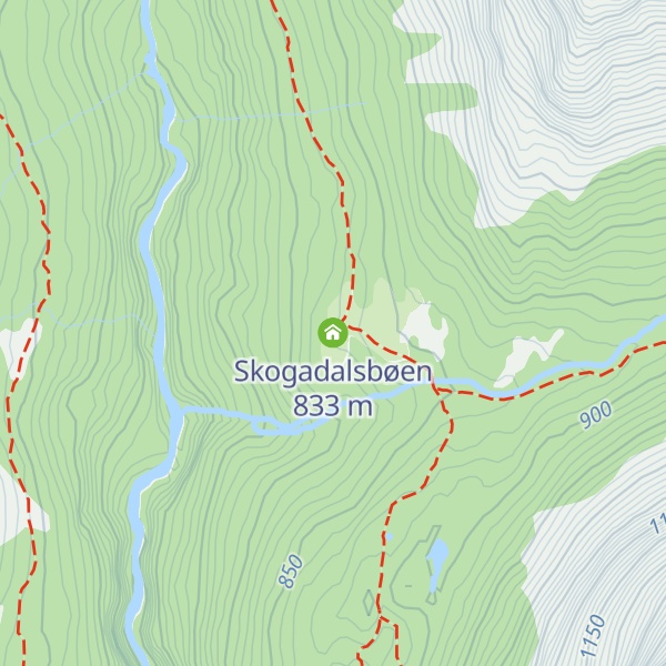 Map of Skogadalsbøen