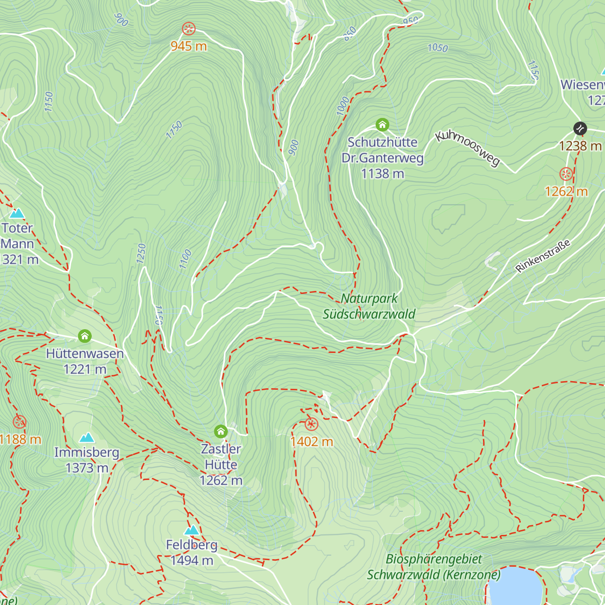 Rehbühlhütte map