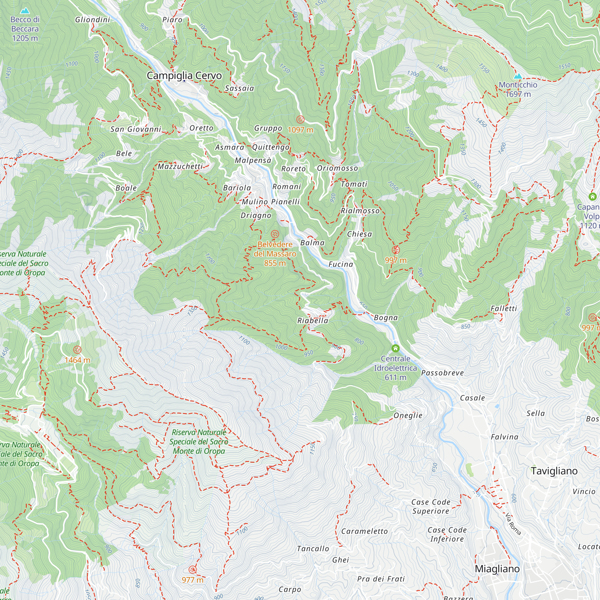 Parco degli Arbo map