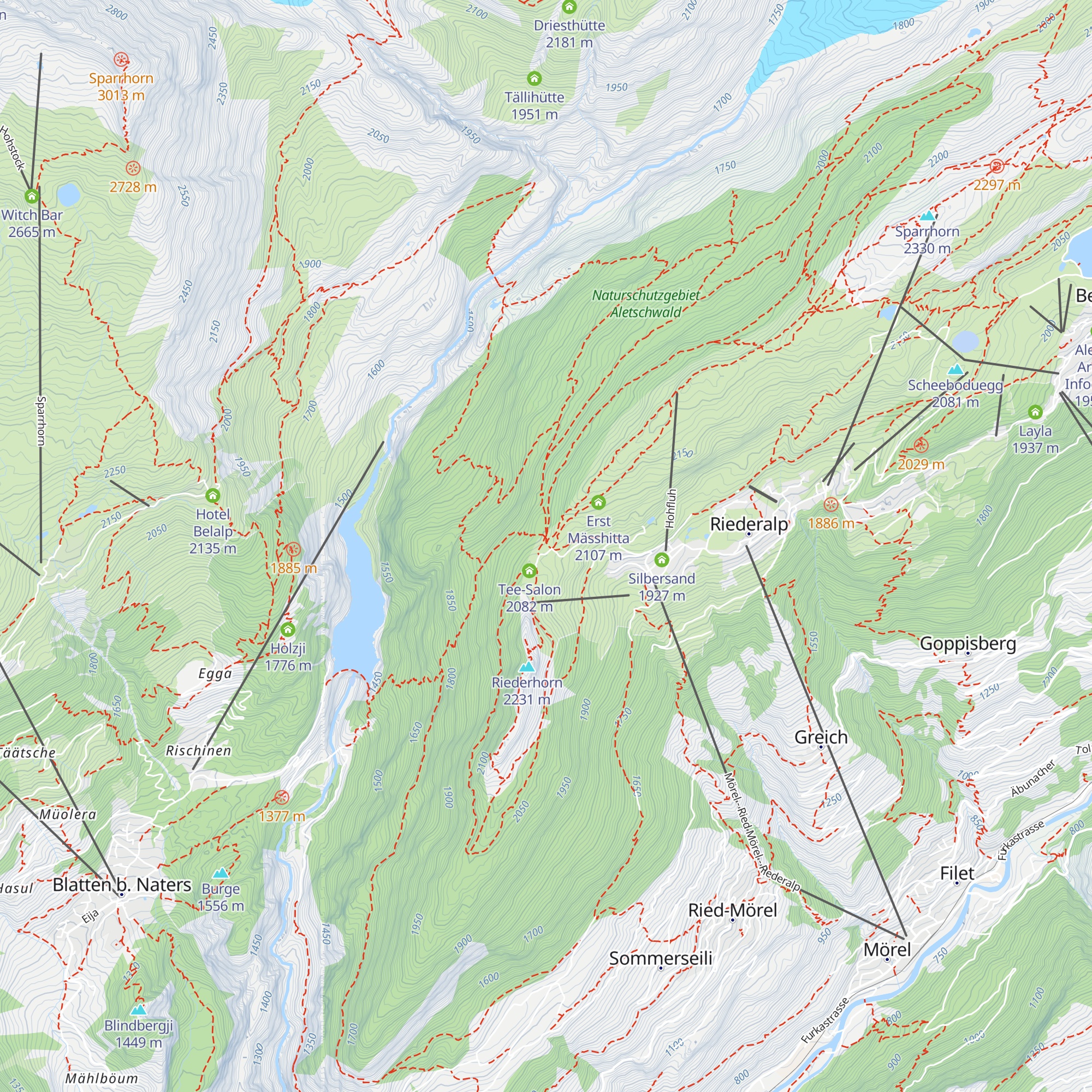 Hotel Riederfurka map