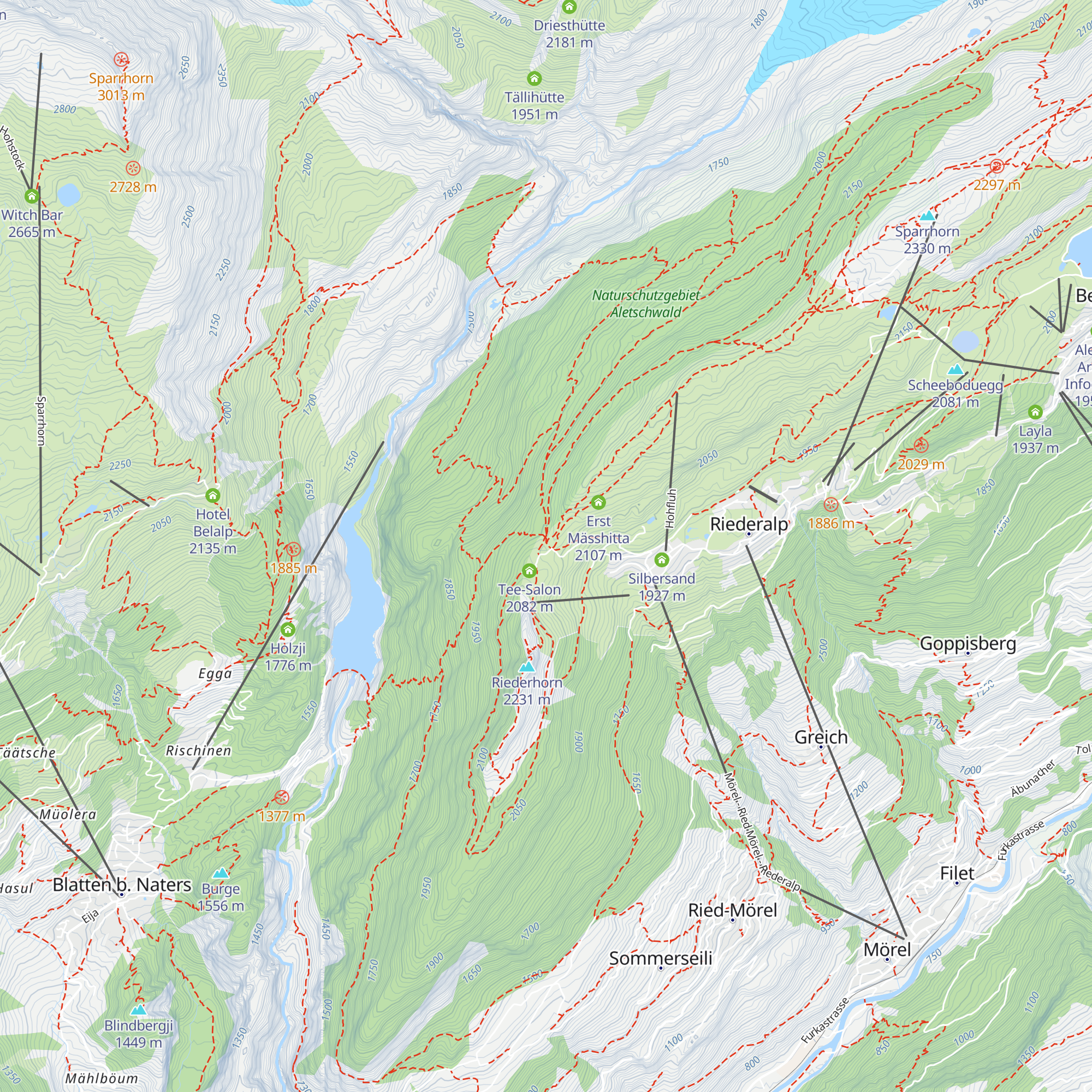 Hotel Riederfurka map