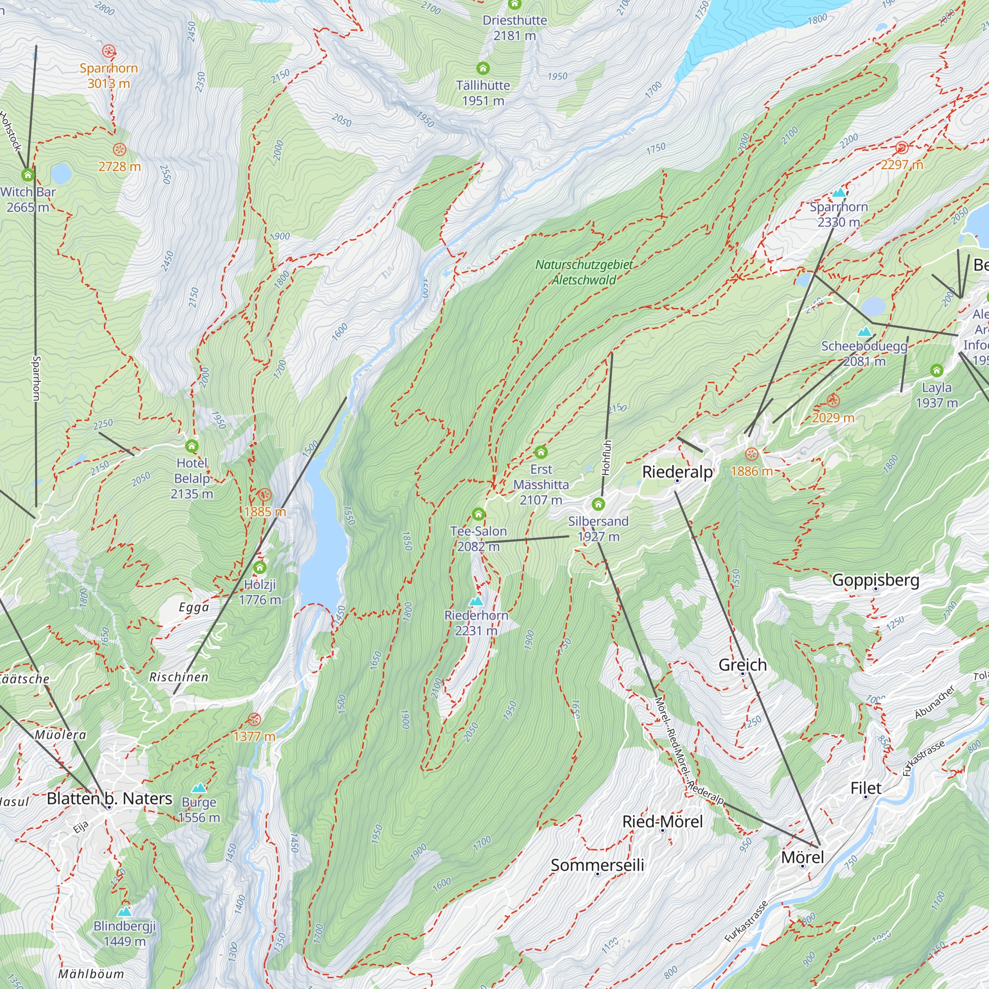 Riederfurka map
