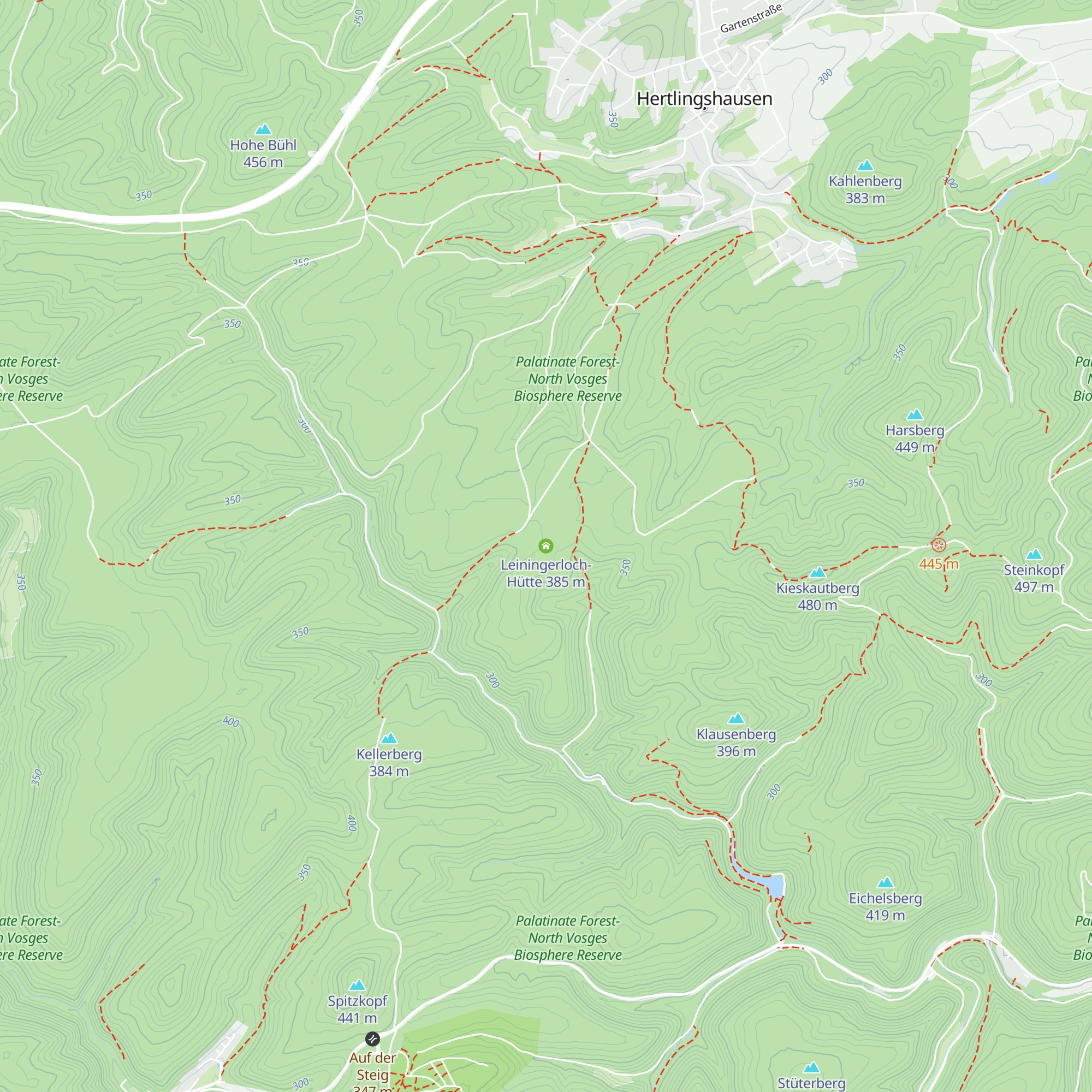 Leiningerloch-Hütte map