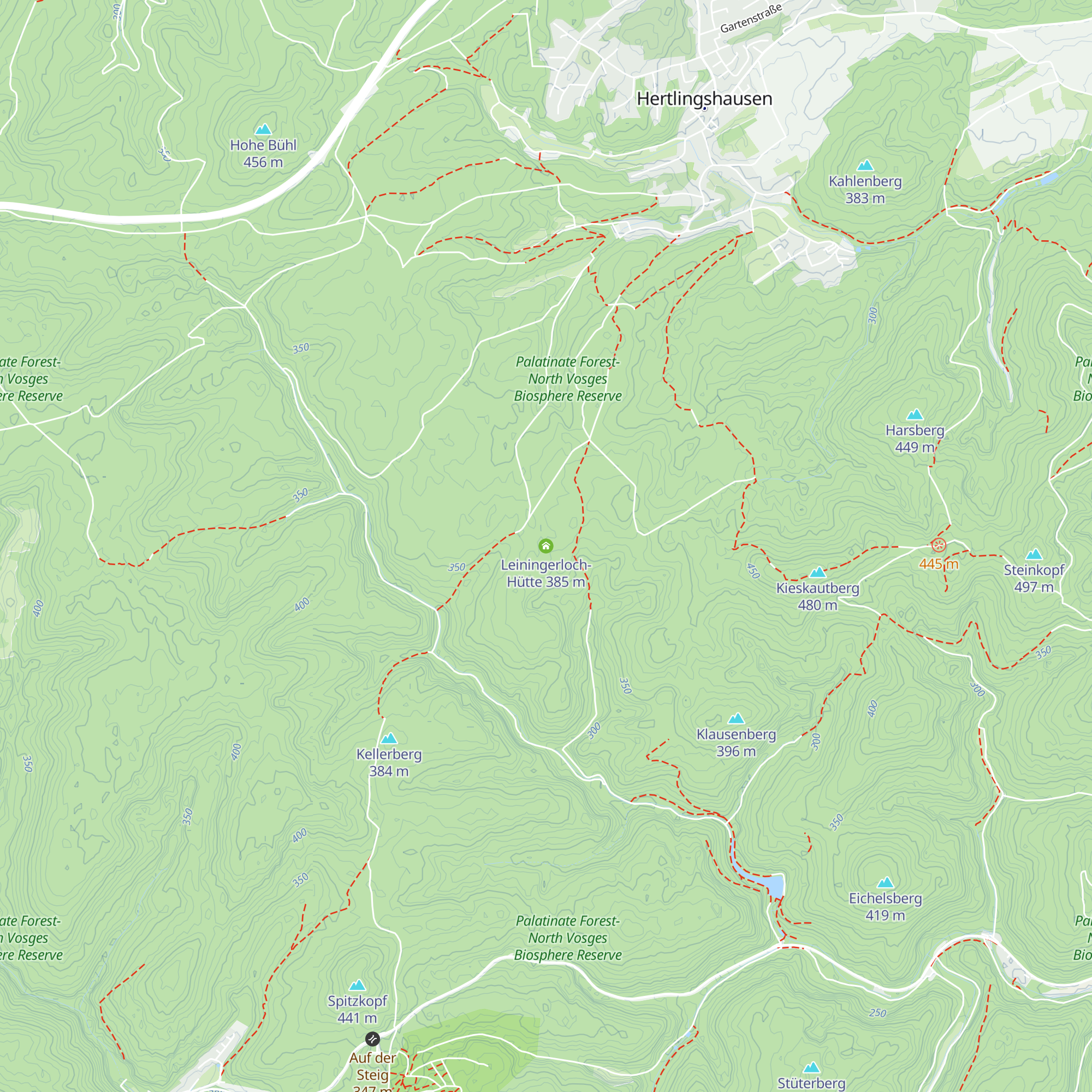Leiningerloch-Hütte map