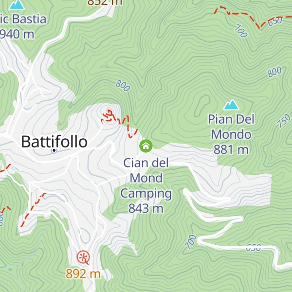 Map of Cian del Mond Camping