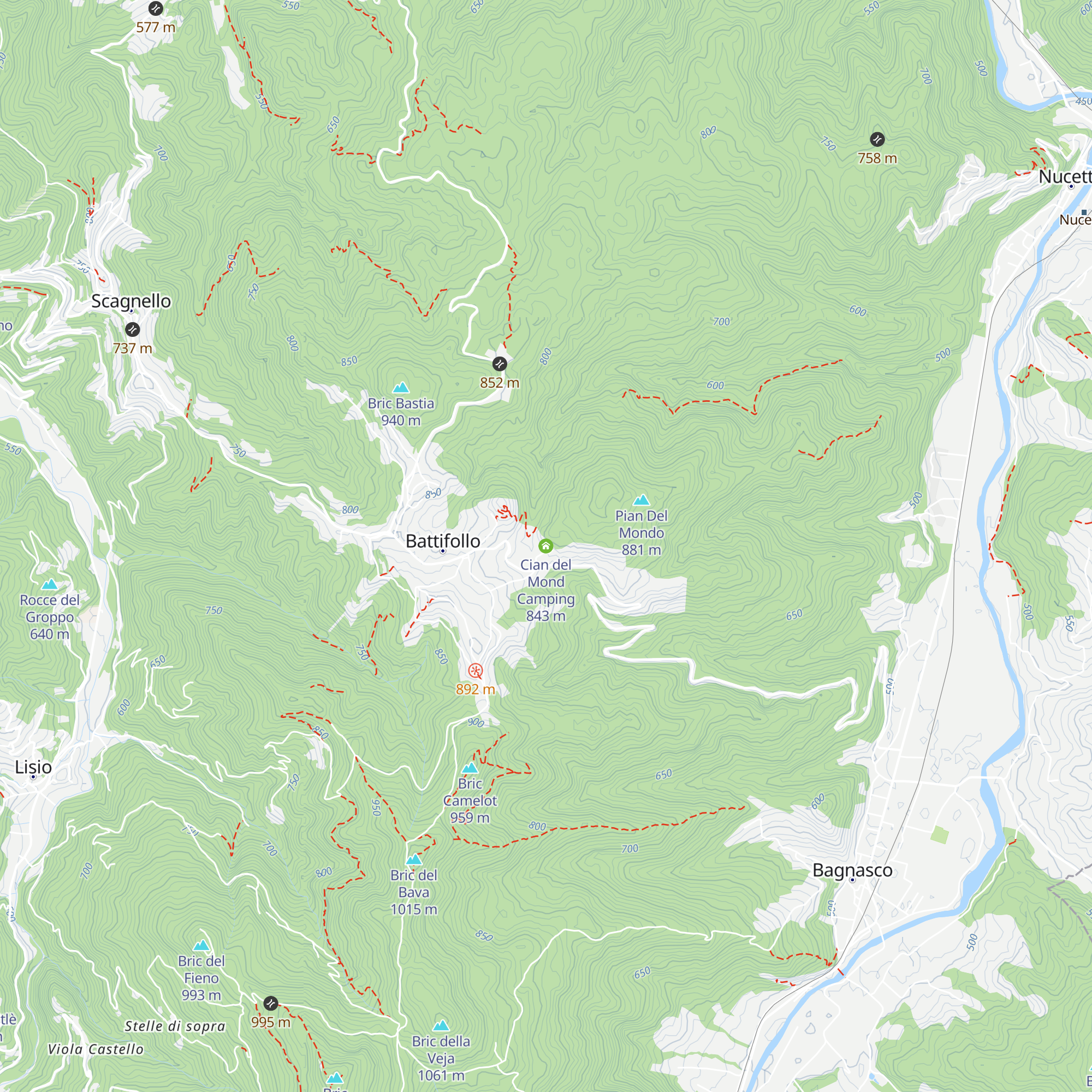 Cian del Mond Camping map