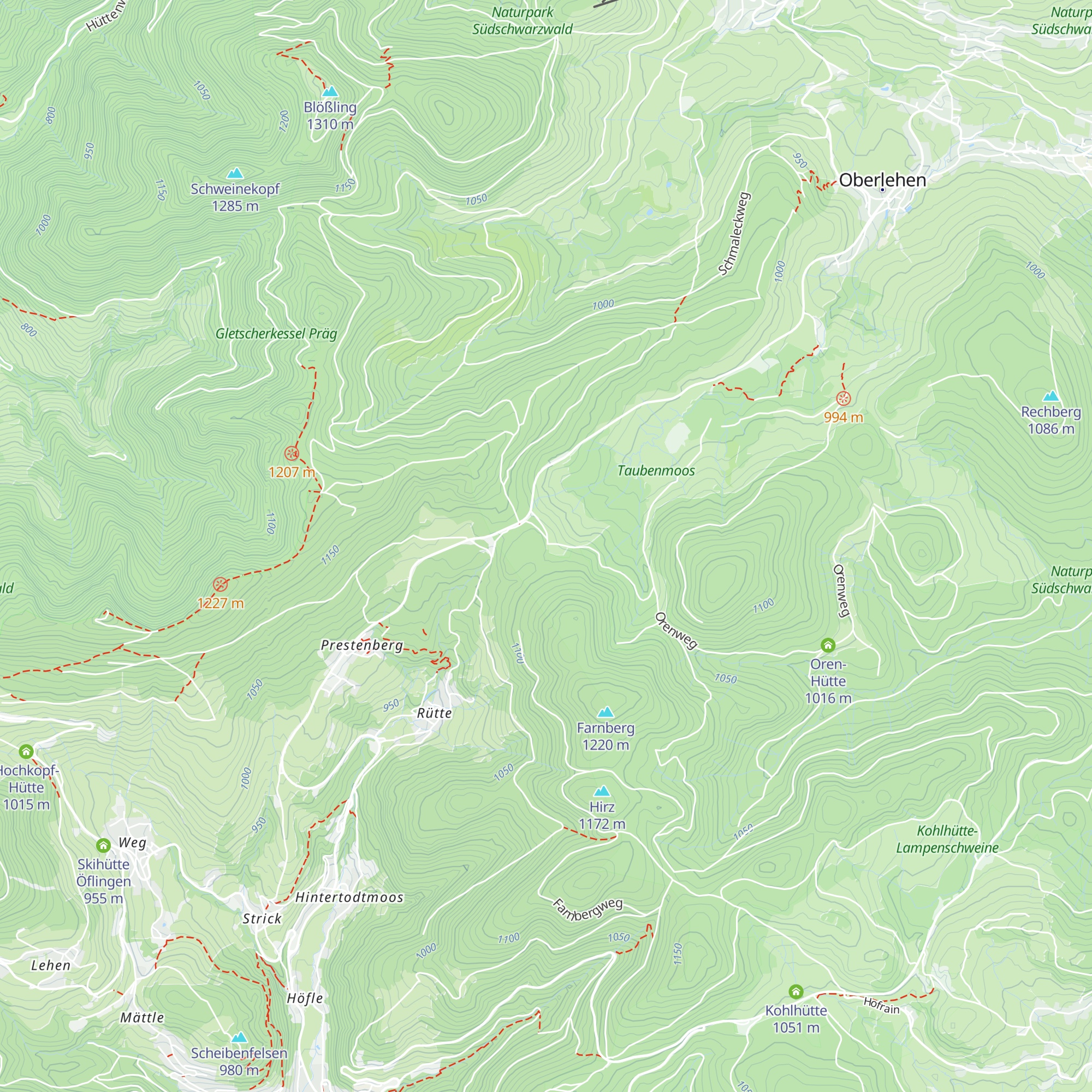 Rot-Kreuz Hütte map