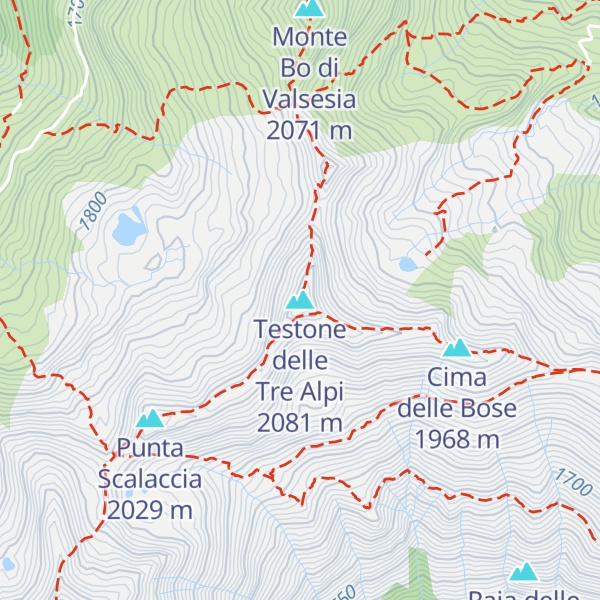 Map of Testone delle Tre Alpi