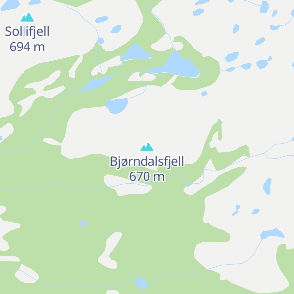 Map of Bjørndalsfjell