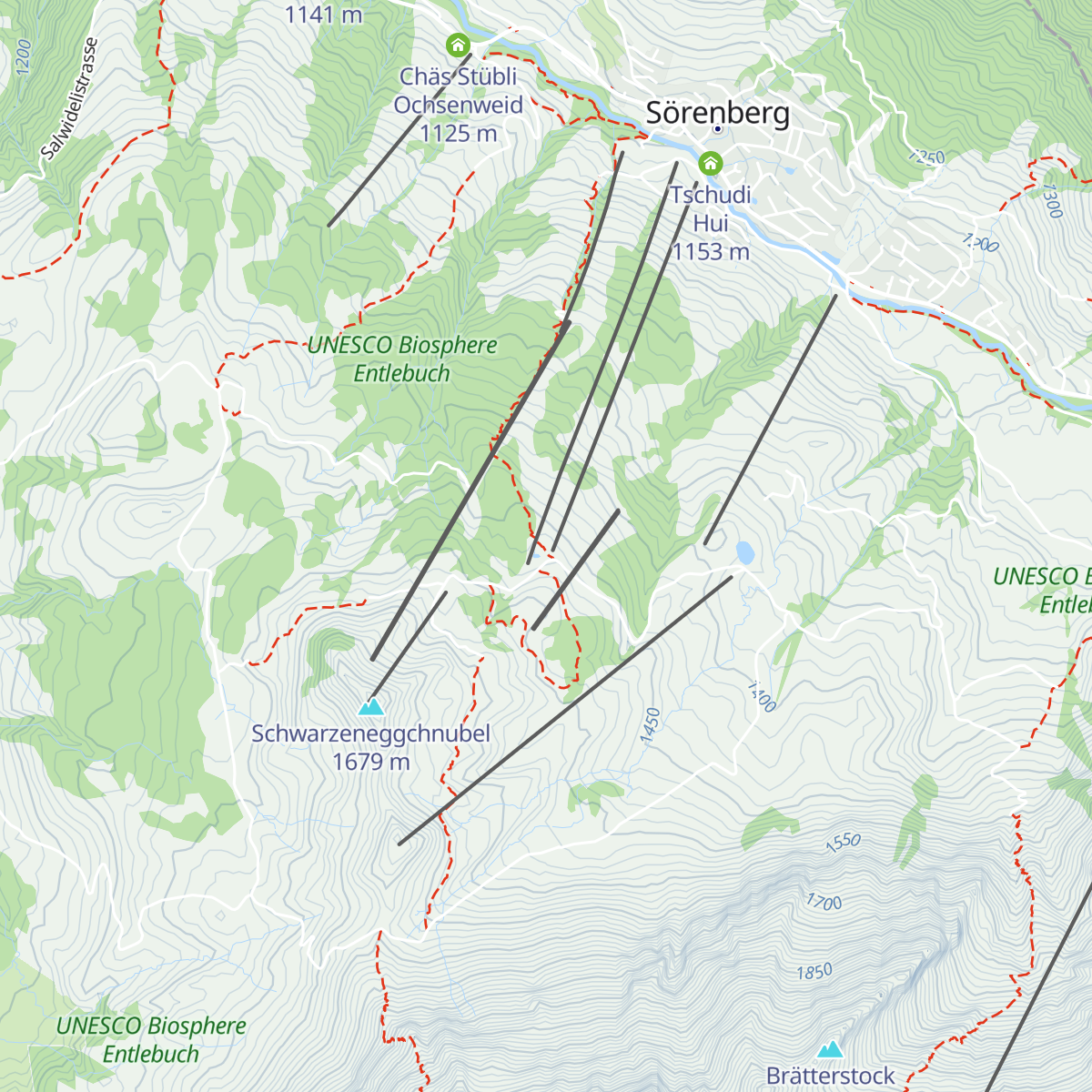 Berggasthaus Rossweid map