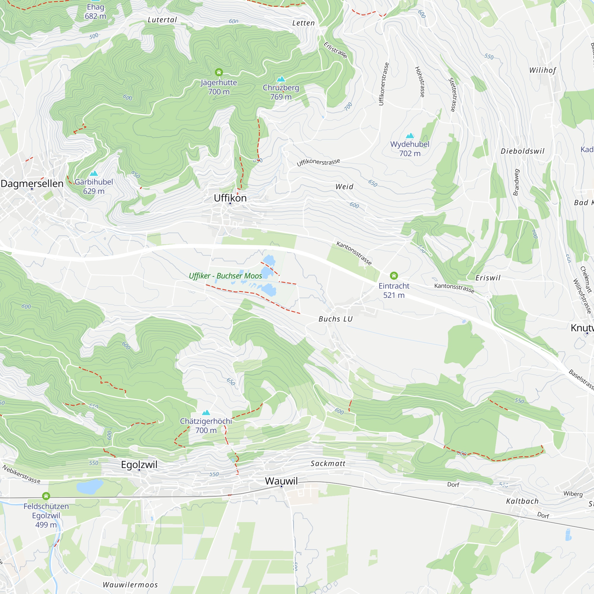 Buchs LU Niedermoos 300 m map