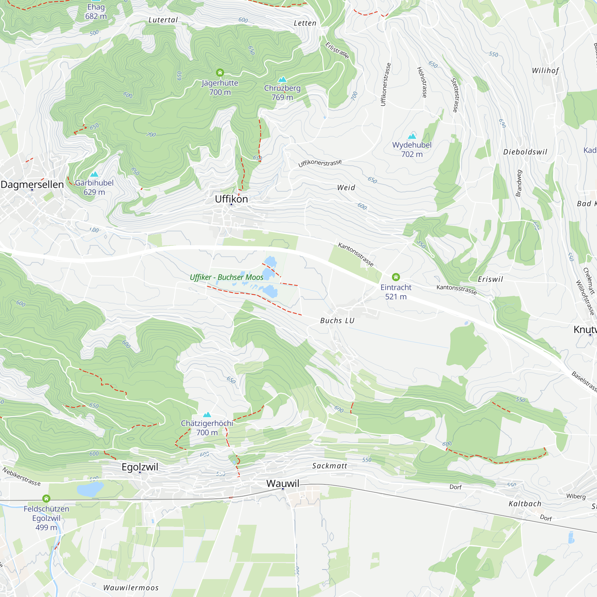 Buchs LU Niedermoos 300 m map