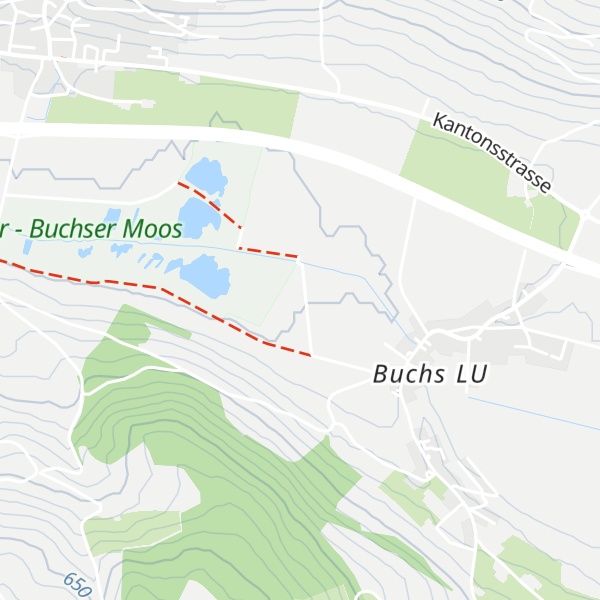 Map of Buchs LU Niedermoos 300 m