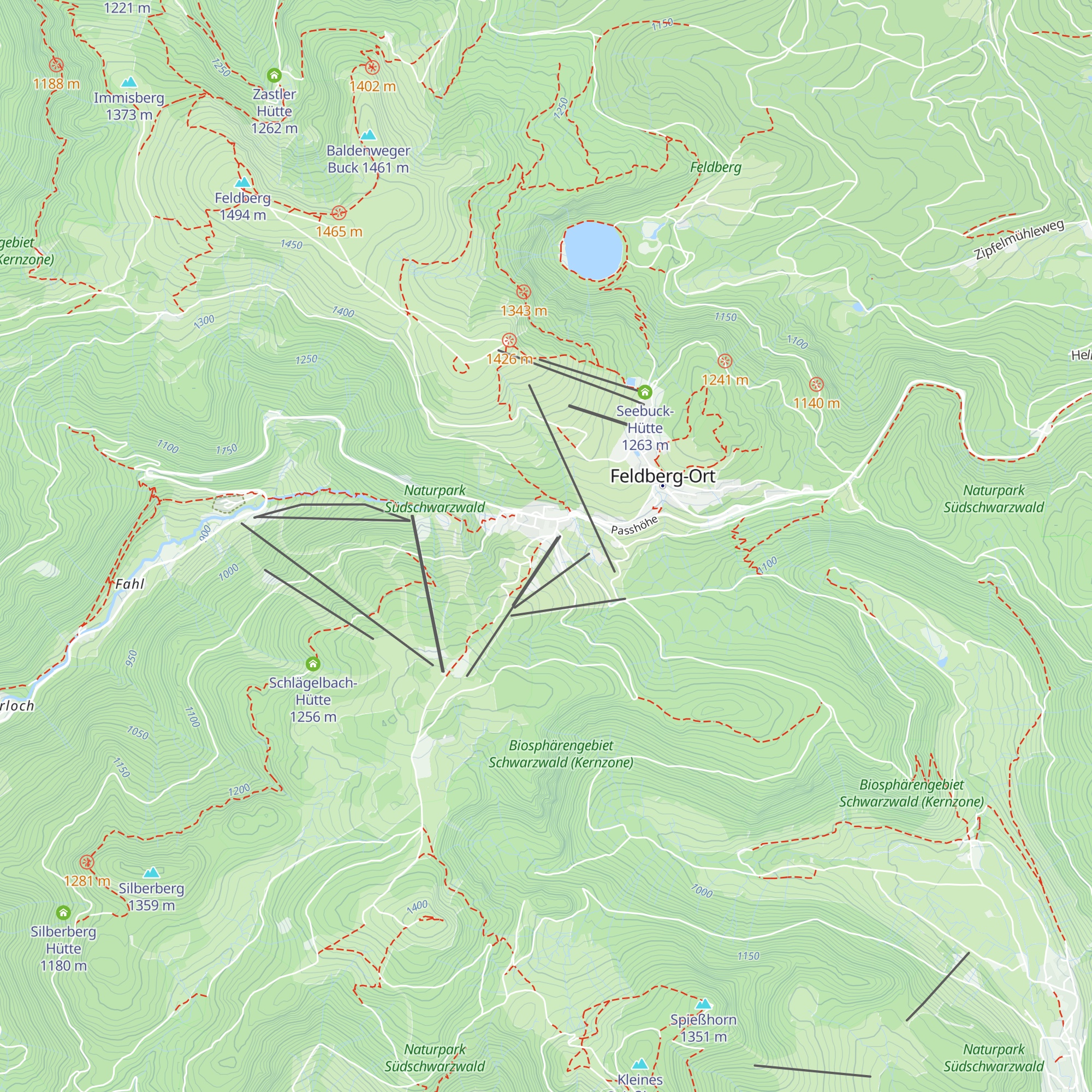 Skihütte Berghotel Restaurant Auerhahn map