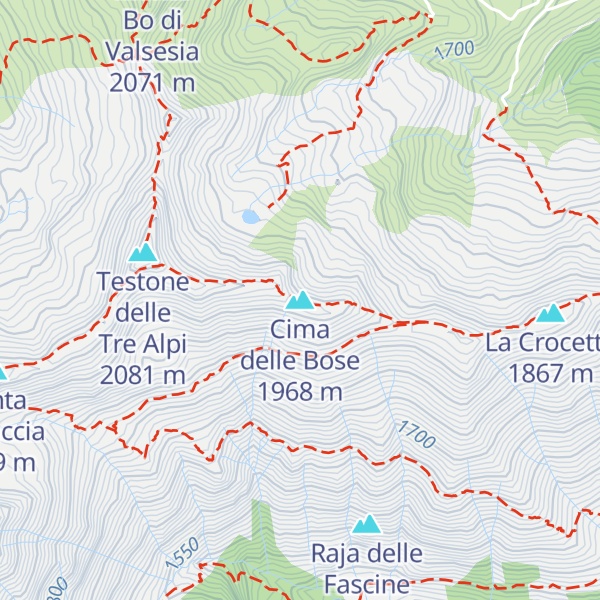 Map of Cima delle Bose