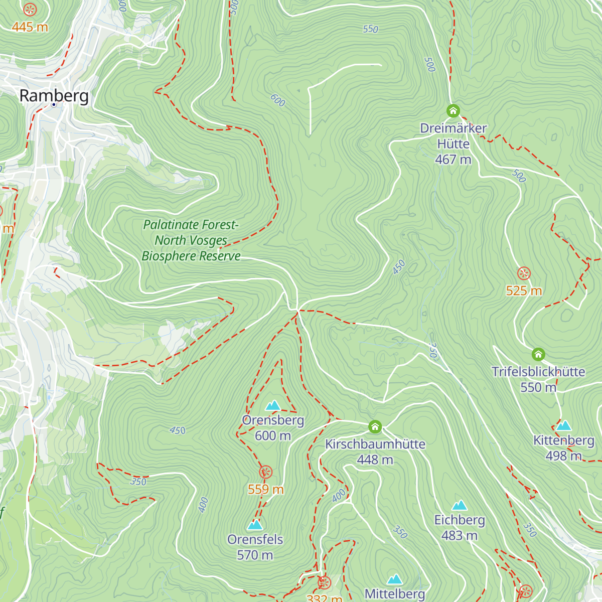 Landauer Hütte am Zimmerbrunnen map