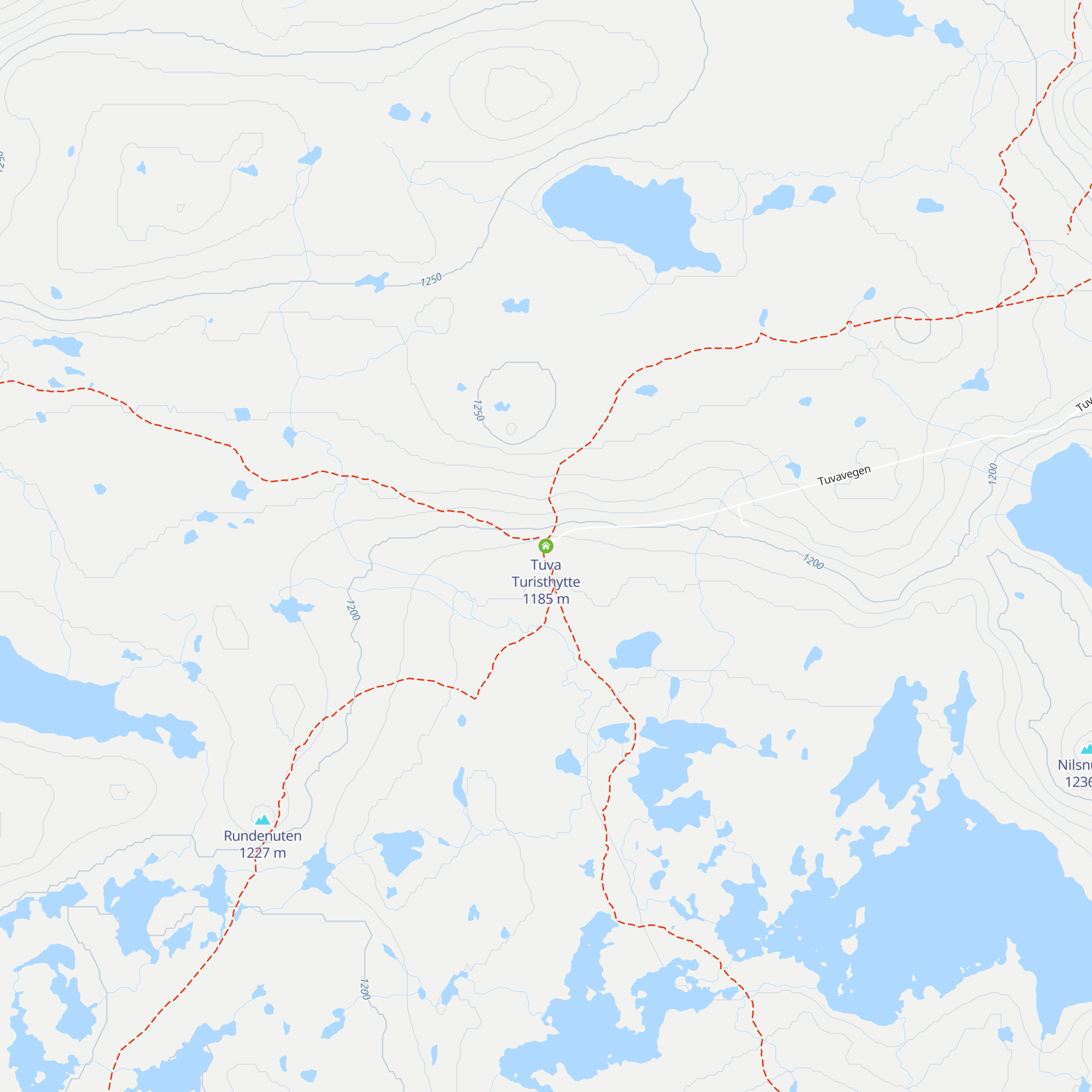 Tuva Turisthytte map