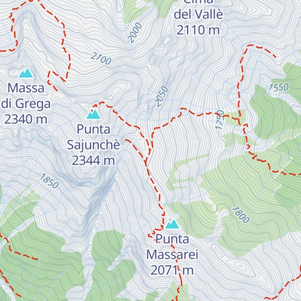 Map of Punto di Appoggio della Sella Alta al Sajounché