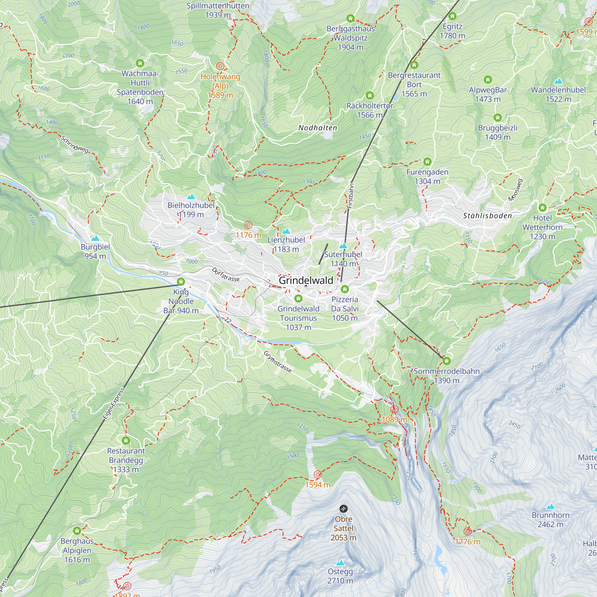 Grindelwald Tourismus map