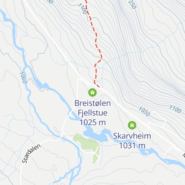 Map of Breistølen Fjellstue