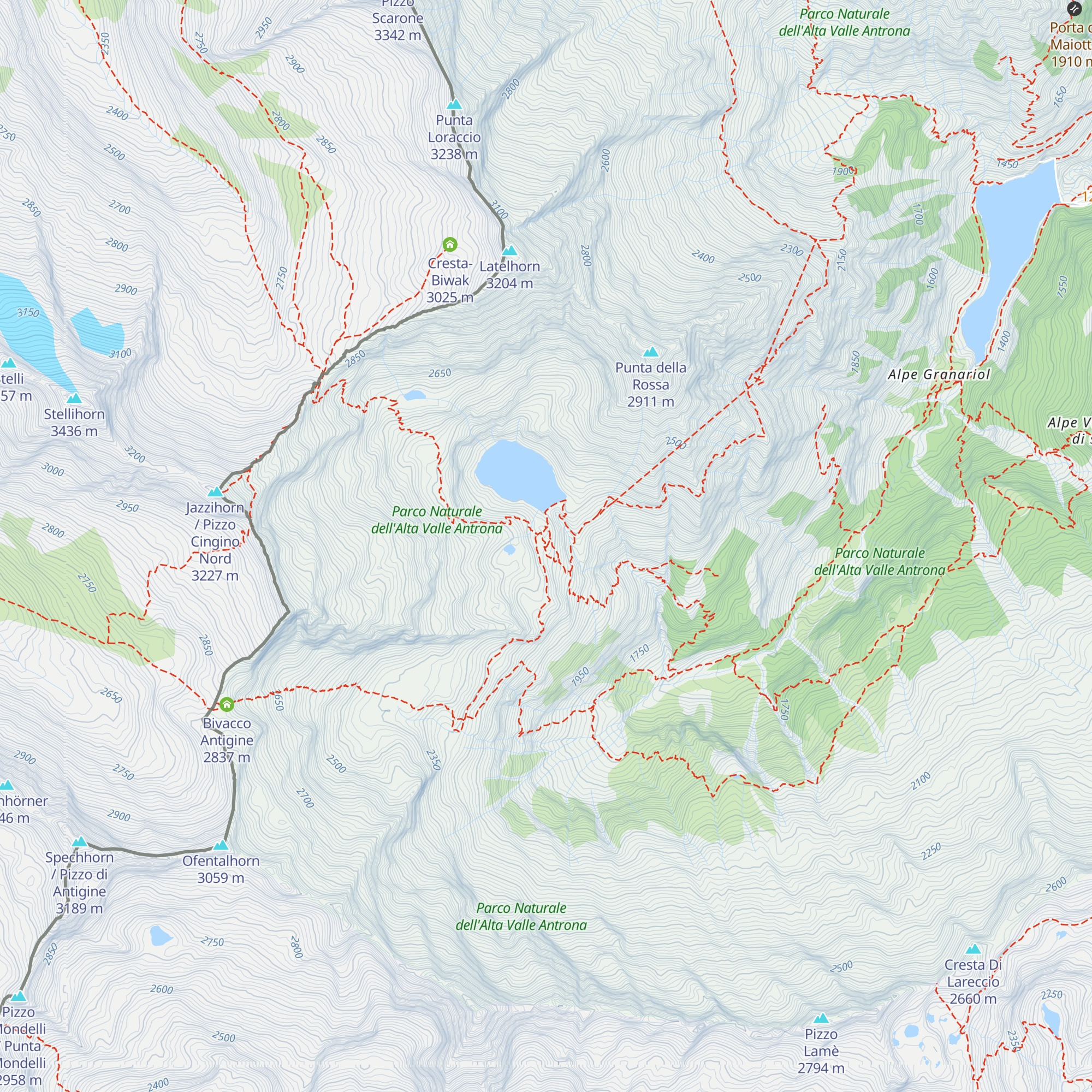 Bivacco Cingino map