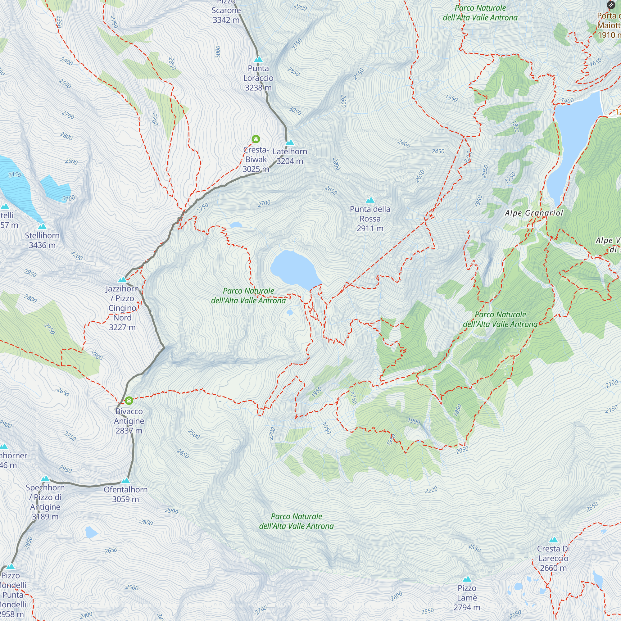 Bivacco Cingino map