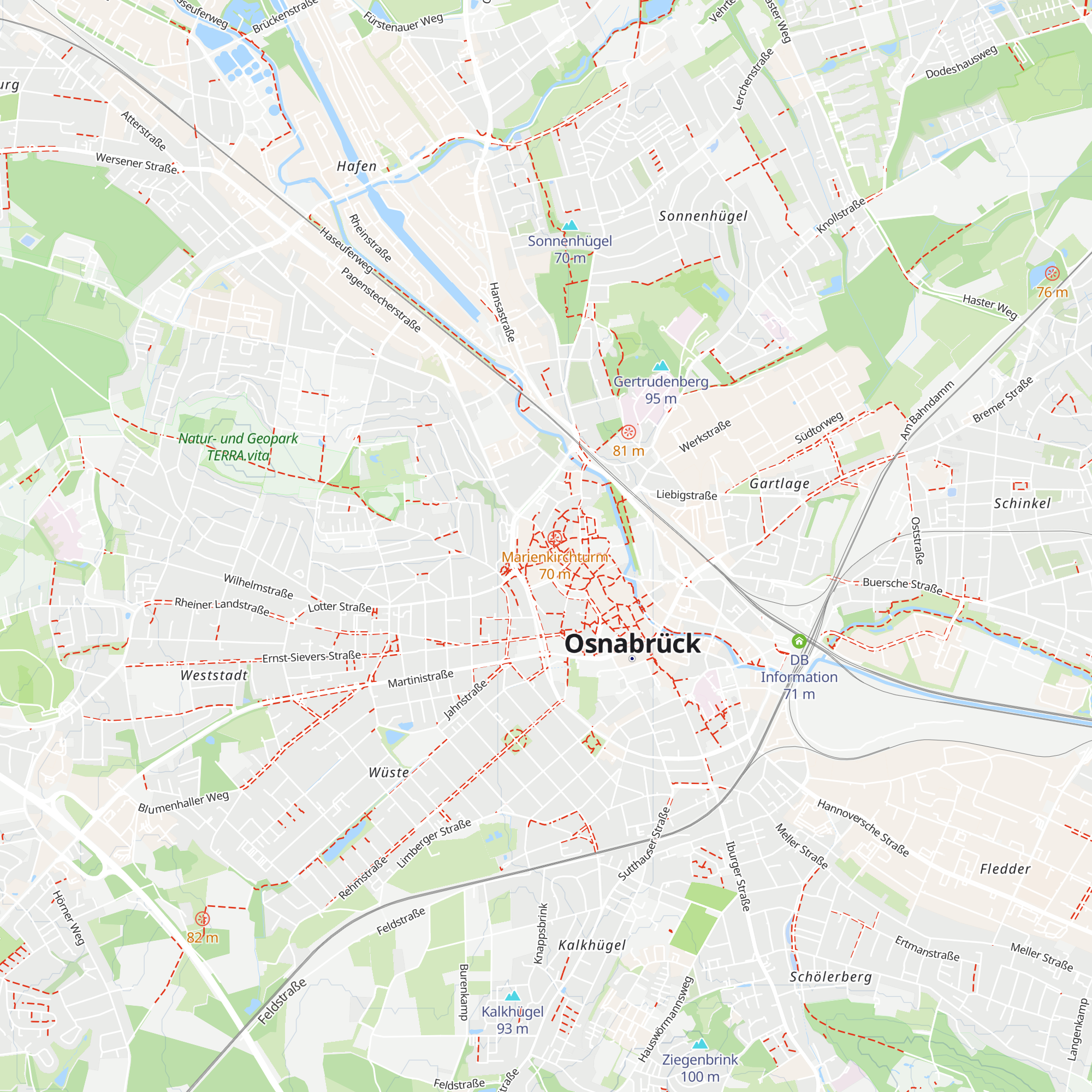 Tourist Information Osnabrück / Osnabrücker Land map