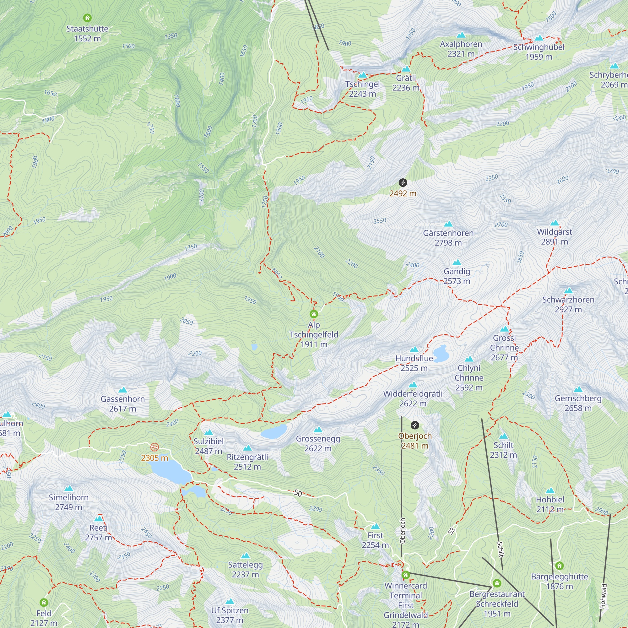 Alp Tschingelfeld map