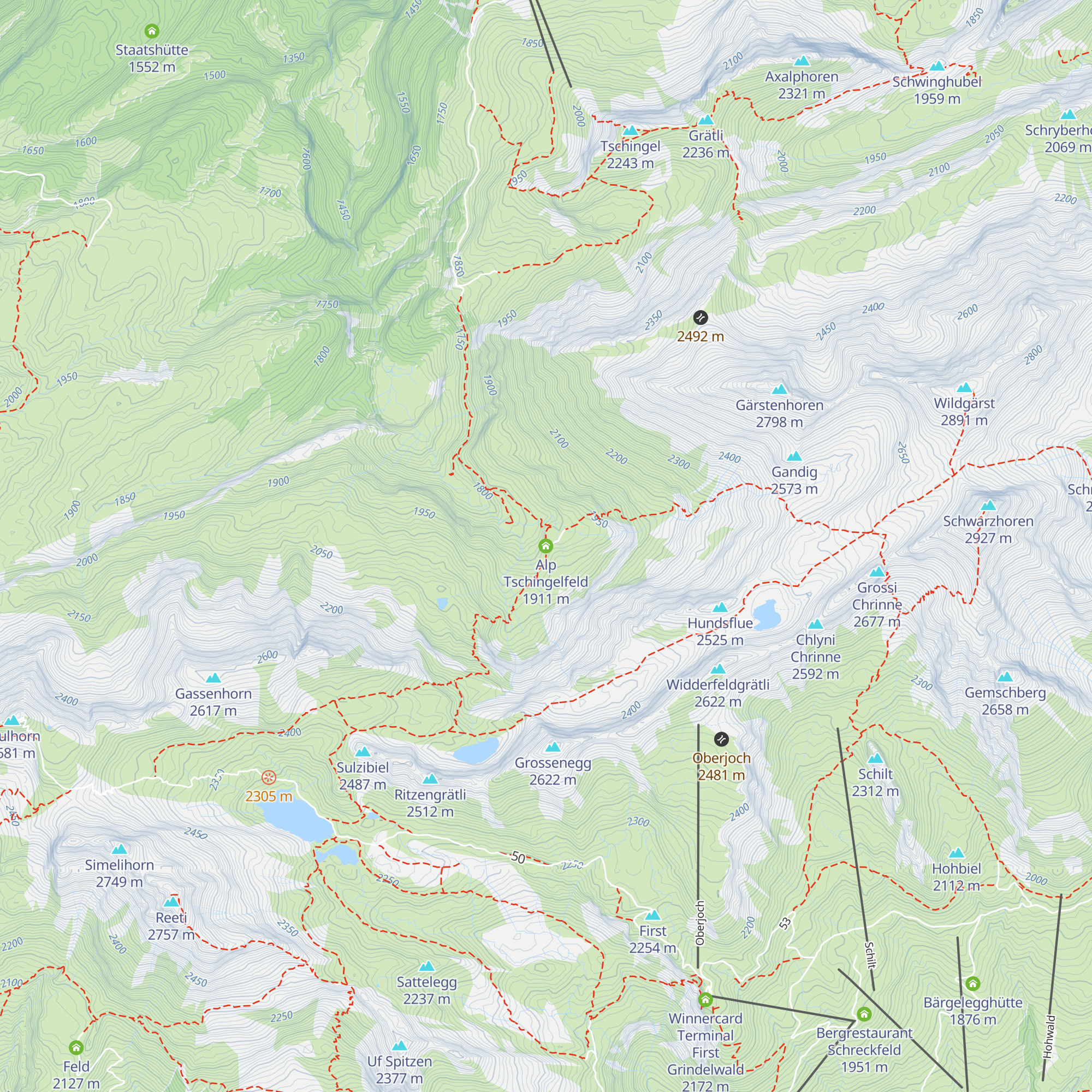 Alp Tschingelfeld map
