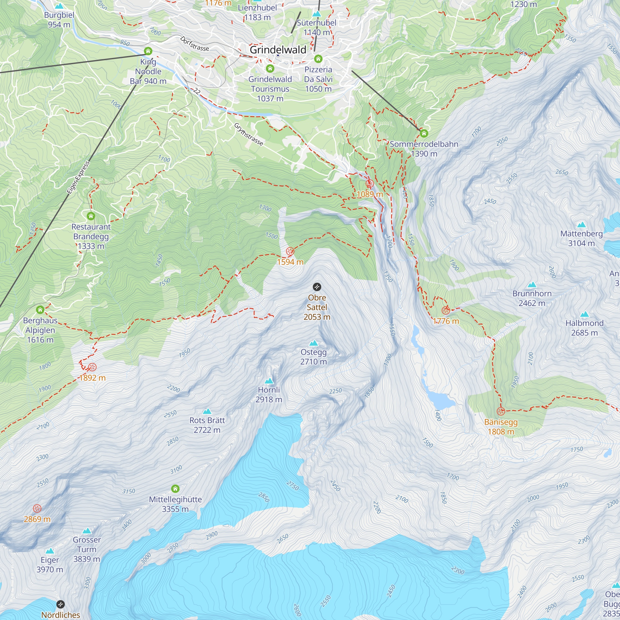 Eiger-Ostegghütte map