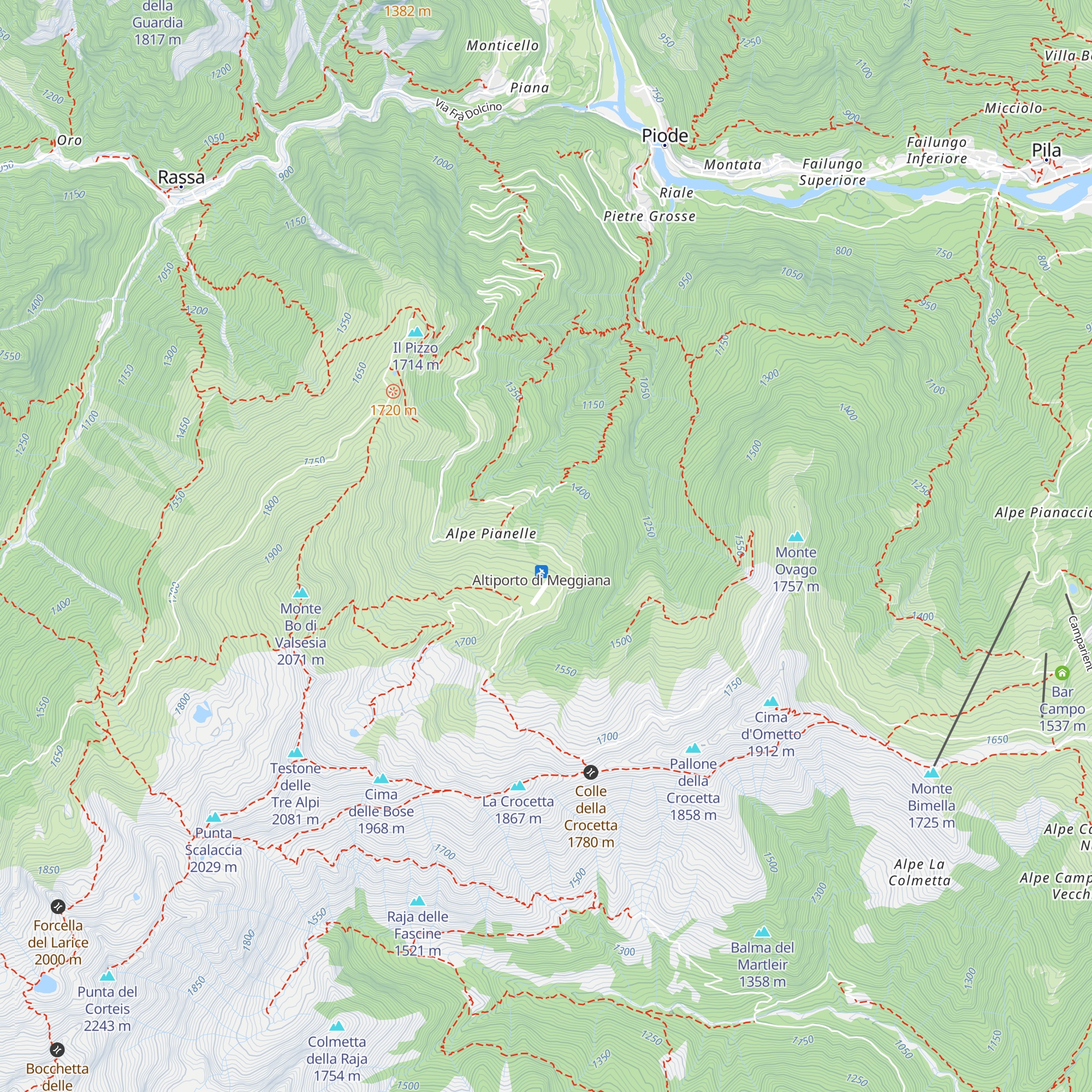 Rifugio Meggiana map