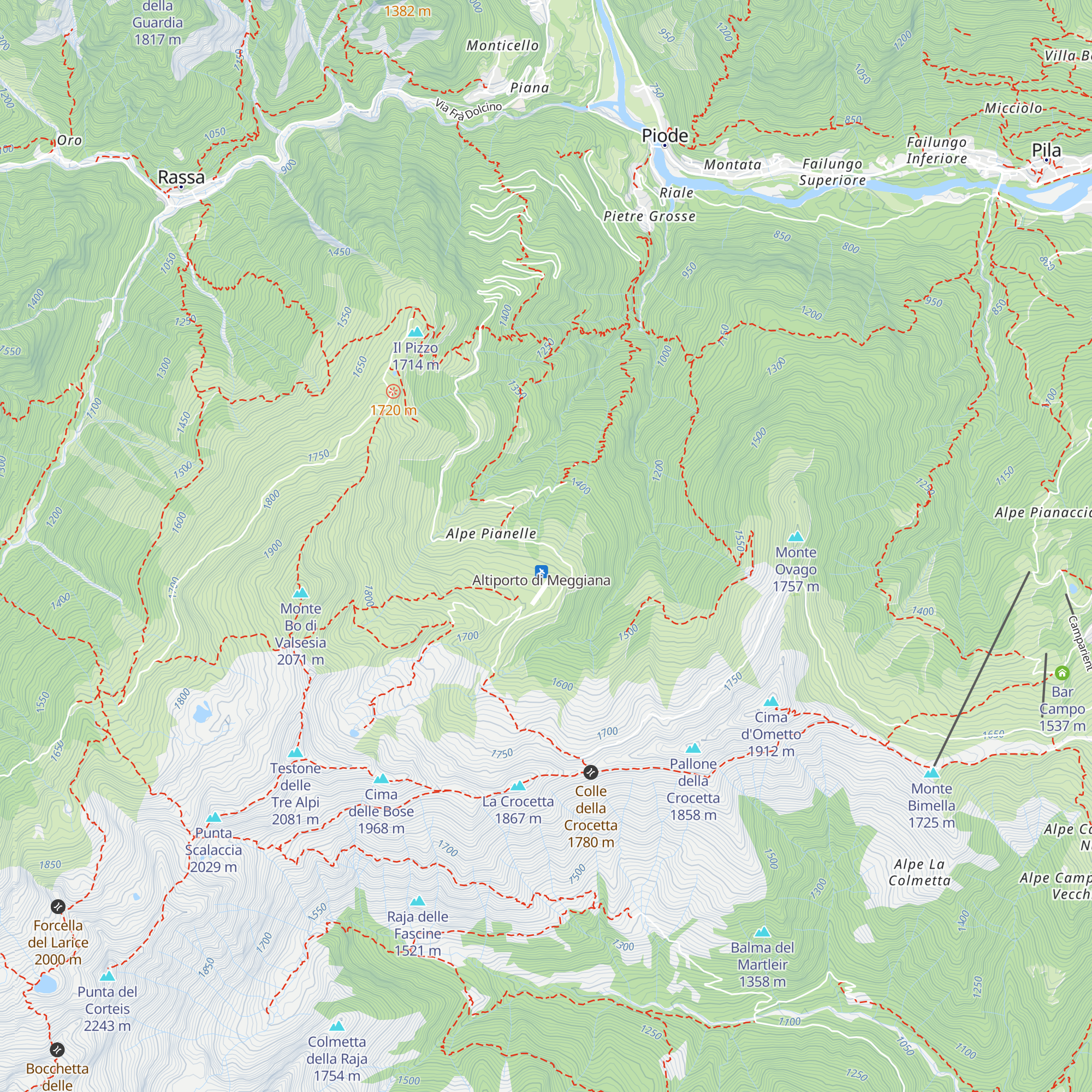 Rifugio Meggiana map
